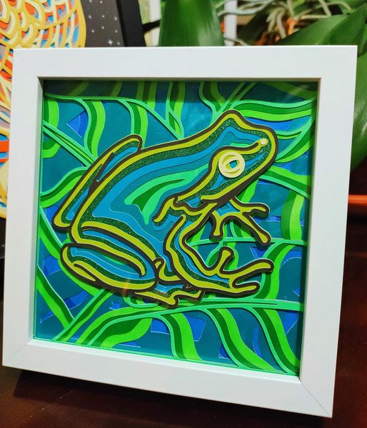 Green Tree Frog - 3D Handmade Wall Art