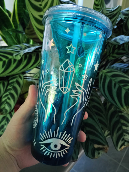 Mystical Hands  Slow globe - 18oz Decal Tumbler