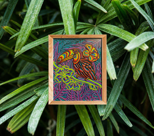 Psychedelic Toucan - 3D Handmade Wall Art