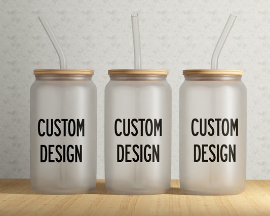 Custom Design - 16oz Frosted Glass Tumbler